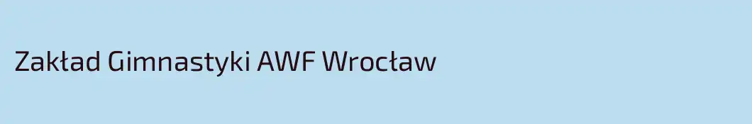 Zakład Gimnastyki AWF Wrocław